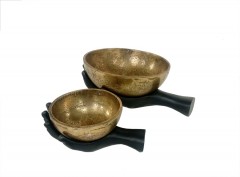 GOLD BLACK HAND PLATE DECO 1 PIECE       - DECOR ITEMS